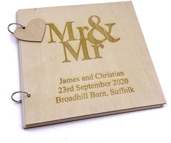 ukgiftstoreonline Personalised Mr and Mr Gay Wedding Photo Album Or Guest Book Keepsake