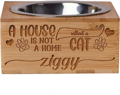Personalised Cat feeding Bowl or Water Bowl A House is not a Home Quote