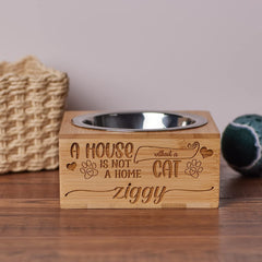 Personalised Cat feeding Bowl or Water Bowl A House is not a Home Quote