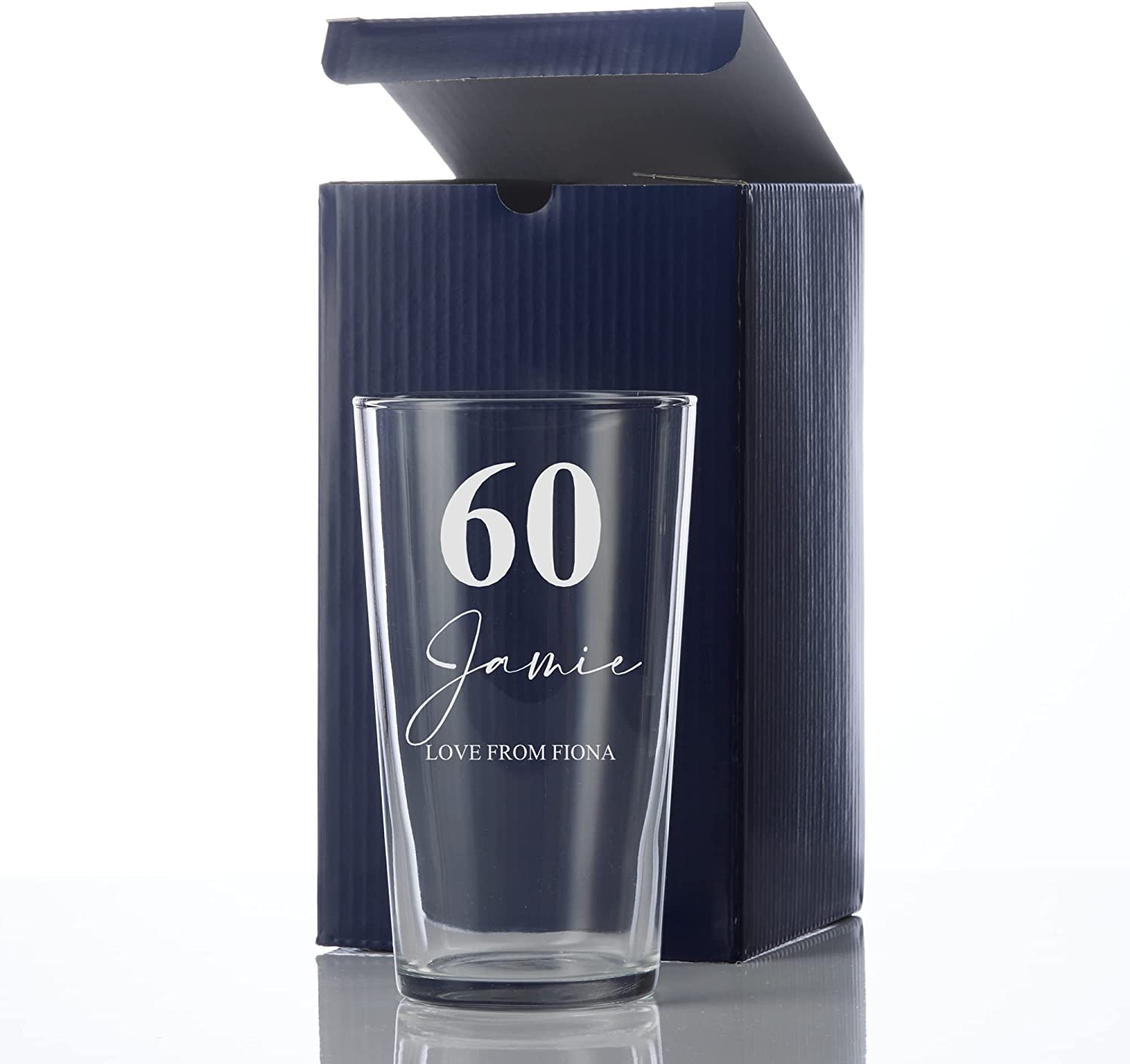 Personalised Engraved 60th Birthday Beer Perfect Pint Glass Gift
