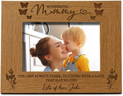 Personalised Wonderful Mummy Engraved Wooden Photo Frame Gift