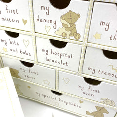 ukgiftstoreonline Personalised Book Baby Keepsake Box With Drawers Memories Box Gift