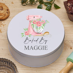 Personalised Cake tin Baking Gift, Metal Storage tin Kitchen Baked by