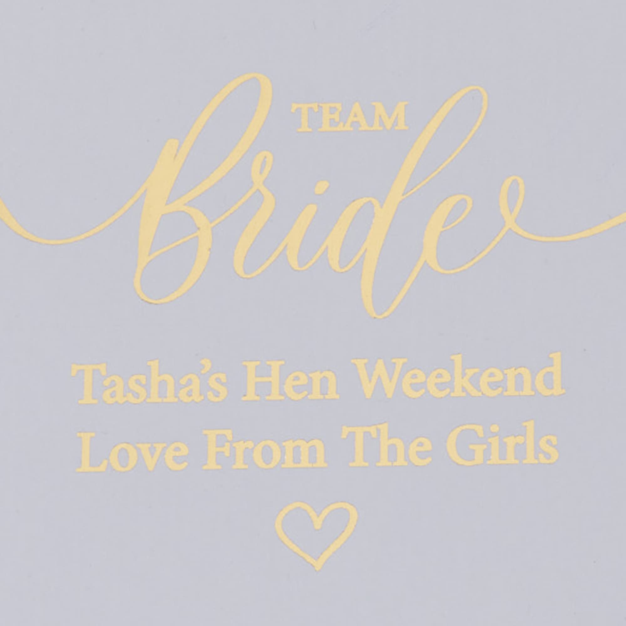 ukgiftstoreonline Personalised Team Bride Hen Night White Gift Box With Sentiment