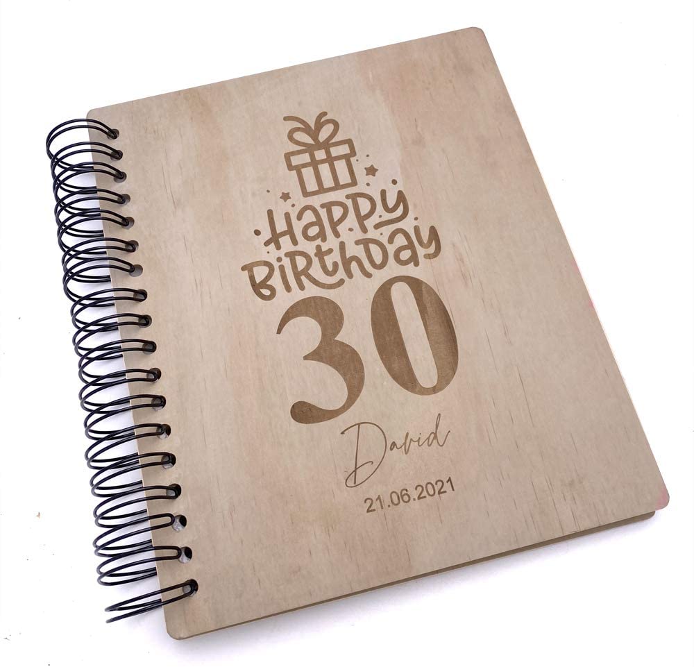 Personalised Large Engraved Wooden Birthday Photo Album Gift 18th, 21st, 30th, 40th, 50th, 60th, 70th, 80th