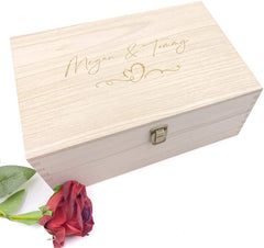Wooden Personalised Love, Anniversary or Wedding Memory Keepsake Box Gift