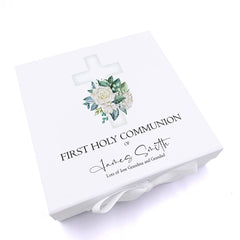 ukgiftstoreonline Personalised First Holy Communion Green Cross Keepsake Memory Box Gift
