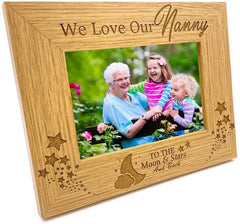 ukgiftstoreonline We Love Our Nanny Oak wood finish Photo Frame