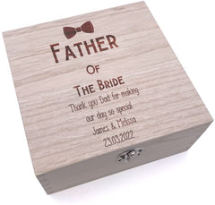 Personalised Wedding Father Of The Bride Keepsake Gift Box