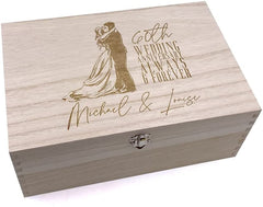 60th Wedding Anniversary Gift Personalised Wooden Memory Keepsake Box