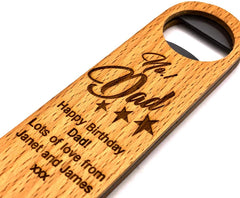Personalised Number One Dad Ever Waiter Style Bottle Opener Gift X51002-2