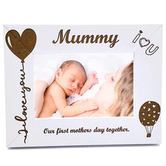 ukgiftstoreonline White Wooden First Mothers Day Photo Frame Gift