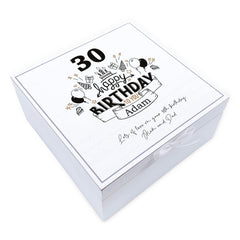 ukgiftstoreonline Personalised 30th Birthday Vintage Wooden Box Keepsake Gift Elements Keepsake Boxes ukgiftstoreonline