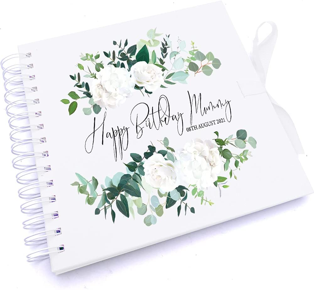 Personalised Flowers Birthday Scrapbook Photo Album