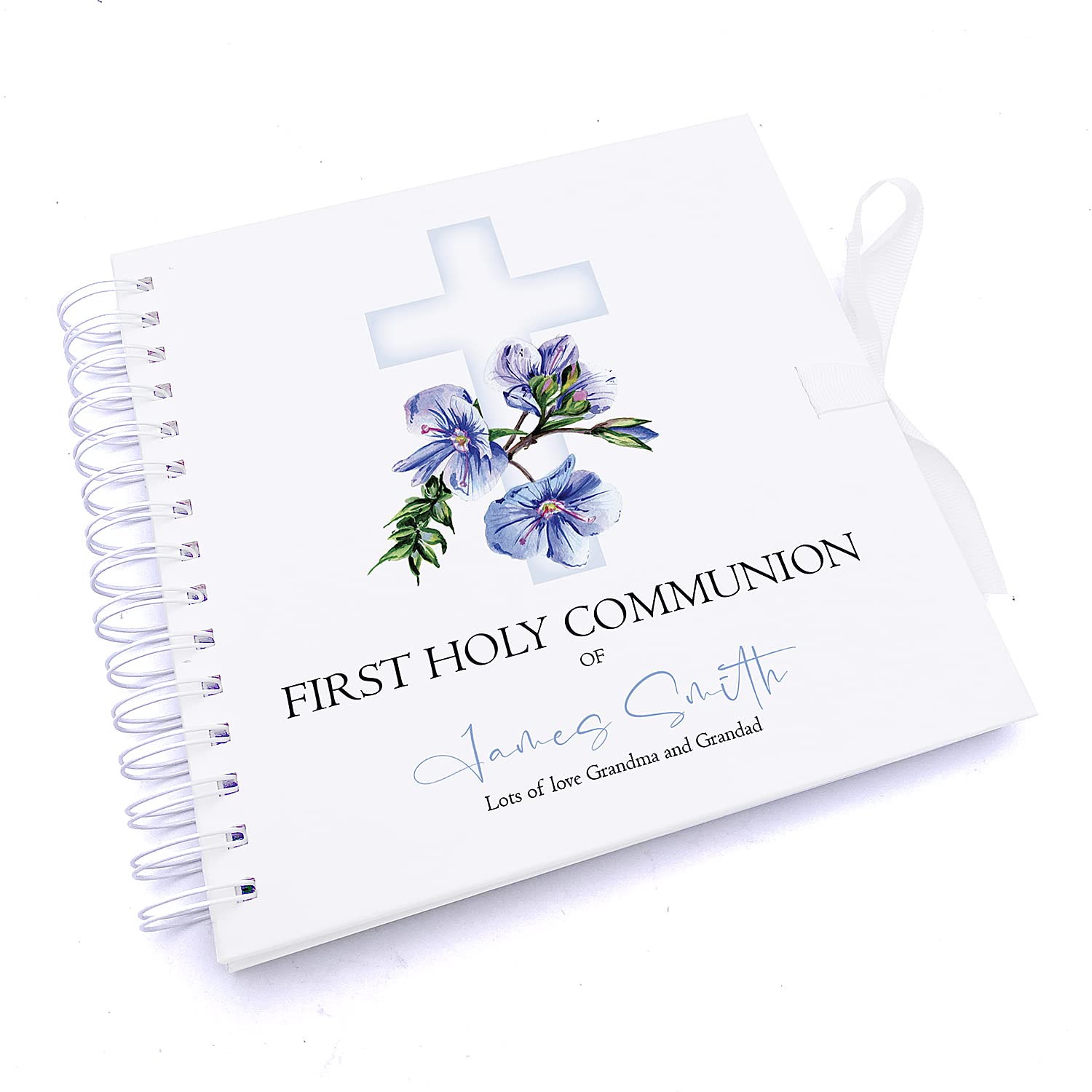 Personalised First Holy Communion Blue Cross Guestbook Scrapbook Photo Album