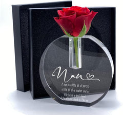 Engraved Nan Crystal Glass Flower Vase Gift Present Kitchen ukgiftstoreonline