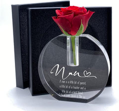 Engraved Nan Crystal Glass Flower Vase Gift Present