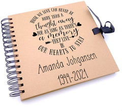 Personalised Those we love memorial remembrance brown scrapbook