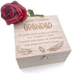ukgiftstoreonline Grandad In Loving Memory Engraved Wooden Keepsake Box Gift