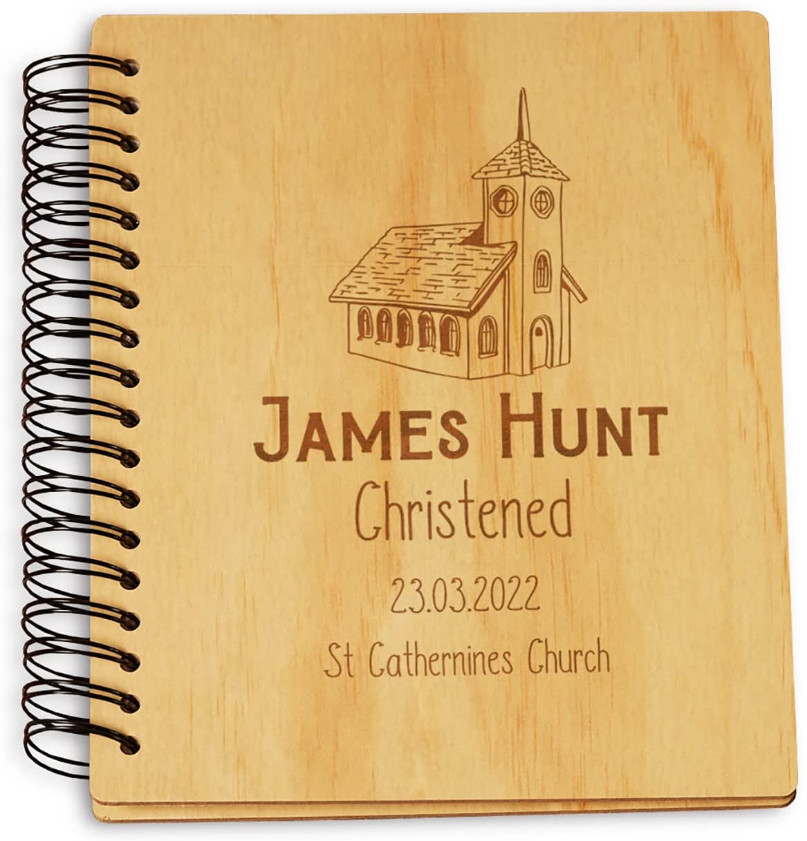 Personalised Christening Photo Album Church Design Engraved