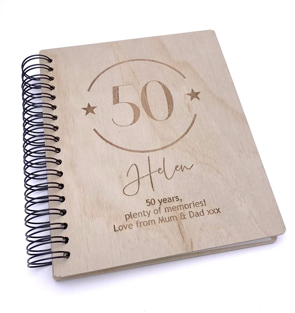 Personalised Engraved Any Age and Sentiment Birthday Photo Album Gift