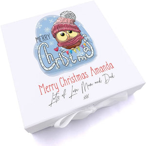 ukgiftstoreonline Personalised Baby Merry Christmas Owl Keepsake Memory Box Gift