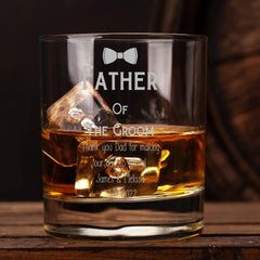 Engraved Personalised Father of The Groom Whiskey Glass