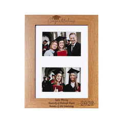 Personalised Graduation Double Photo Landscape Photo Frame Class of