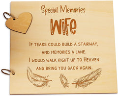 Wife Remembrance In Loving Memory Wooden Guest Book, Scrapbook or Photo Album