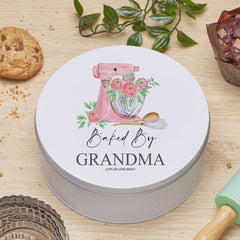 Personalised Grandma Cake Tin Baking Cookie Storage Gift