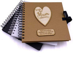 ukgiftstoreonline Personalised Best Mum Scrapbook Photo album Wooden Engraving Choice Of Colours
