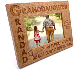 Grandad and Granddaughter Wooden Photo Frame Gift