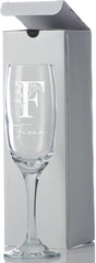 Personalised Floral Alphabet and Name Champagne Flute Prosecco Glass Gift
