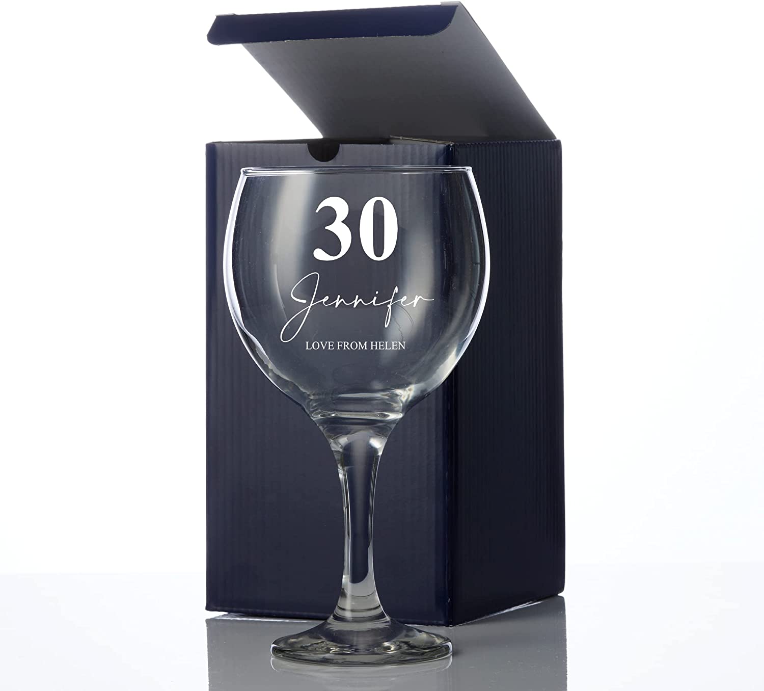 Personalised 30th Birthday Gin and Tonic Glass with Name and Sentiment Gift for Her Personalised Gin Glasses ukgiftstoreonline