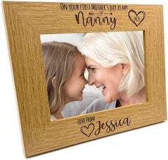 Personalised First Mothers Day as a Nanny Photo Frame Landscape