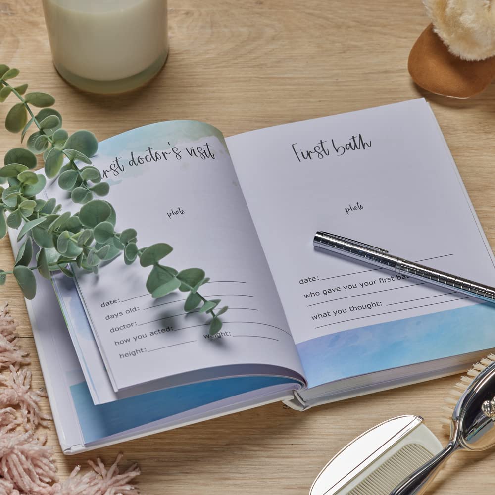 Personalised Baby Record Book Keepsake Milestone Journal Footprint