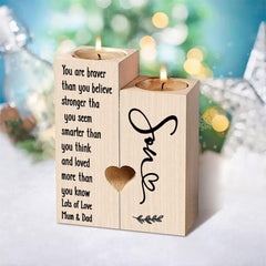 Personalised Son Double Tea Light Candle Holder Gift