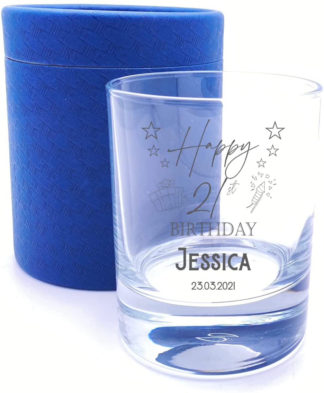 Personalised Engraved Birthday Whisky Glass with Gift Tube