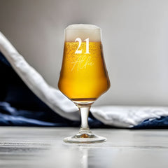 ukgiftstoreonline Personalised Birthday Craft Beer Glass Gift for Him 18th, 21st, 30th, 40th, 50th, 60th, 70th, 80th