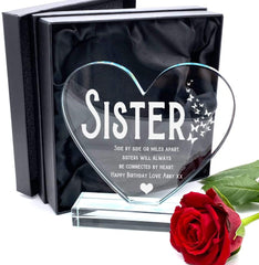 ukgiftstoreonline Large Jade Glass Personalised Heart In Sister Gift