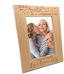 ukgiftstoreonline You are the Auntie Photo Frame Gift Portrait Oak Wood Finish