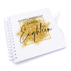 Personalised 18th Birthday Gift Scrapbook or Photo Album Gold Sparkles