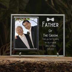 Personalised Father Of The Groom Large Glass Photo Frame In Gift Box