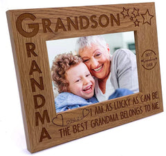 ukgiftstoreonline Grandma and Grandson Wooden Photo Frame Gift