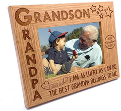 ukgiftstoreonline Grandpa and Grandson Wooden Photo Frame Gift