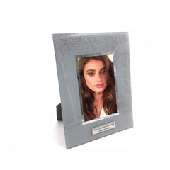 ukgiftstoreonline Personalised Beautiful Grey Glass and Glitter Photo Frame Gift