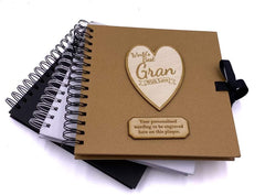 ukgiftstoreonline Personalised Best Gran Scrapbook Photo album Wooden Engraving Choice Of Colours