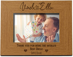 Personalised Best Uncle With Name Landscape Photo Frame Gift