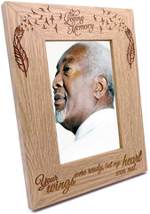 ukgiftstoreonline In Loving Memory Remembrance Memorial Portrait Oak Wood Finish Photo Frame