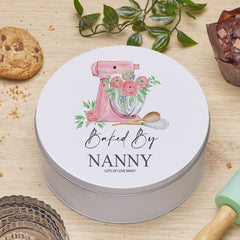 Personalised Nanny Cake Tin Baking Cookie Storage Gift